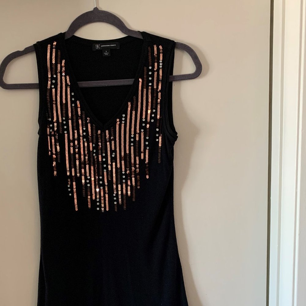 Black Sequin Sweater/Vest
